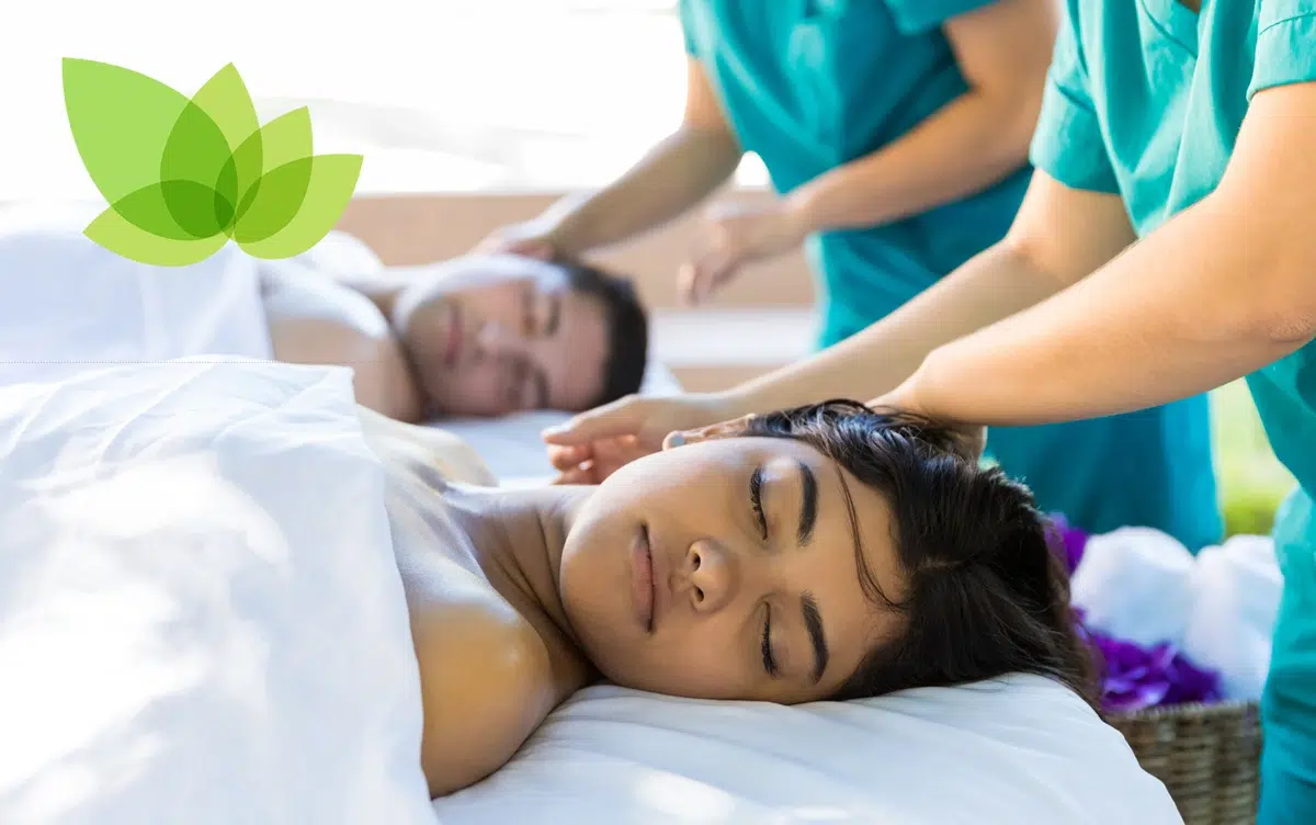 Young Couples Getting a Relaxing Massage