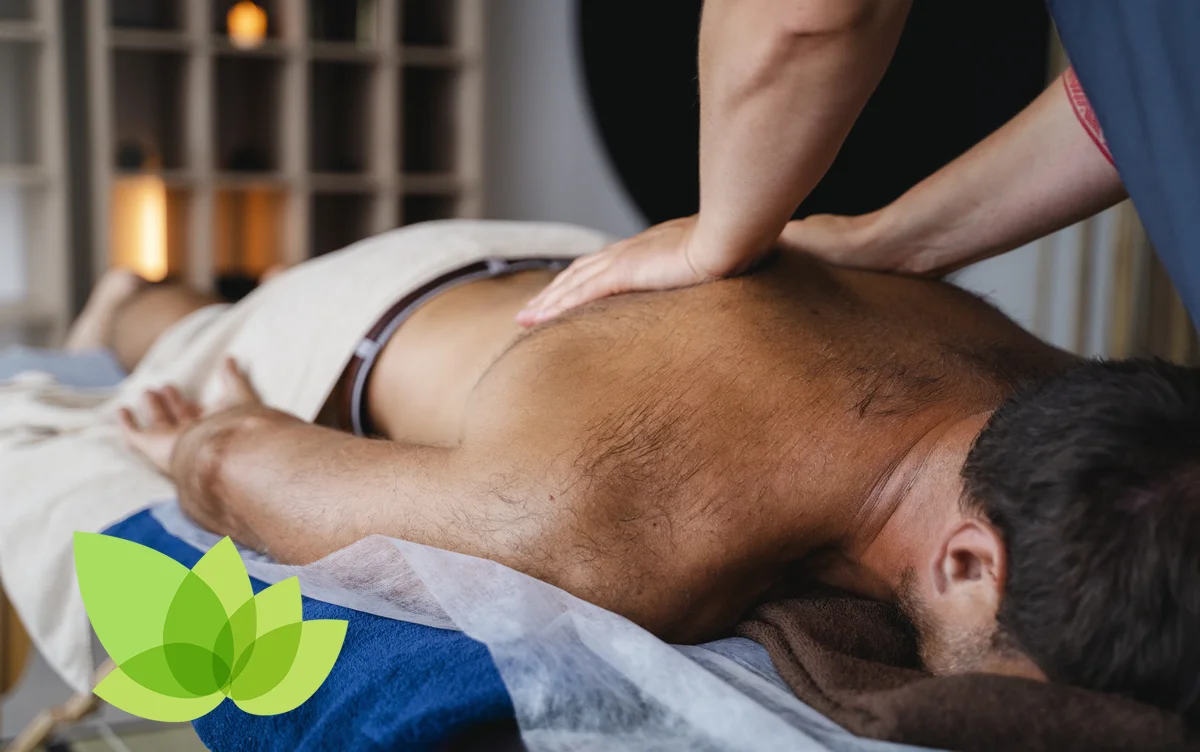 Side View Man Massaging Patient